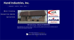 Desktop Screenshot of handindustries.com